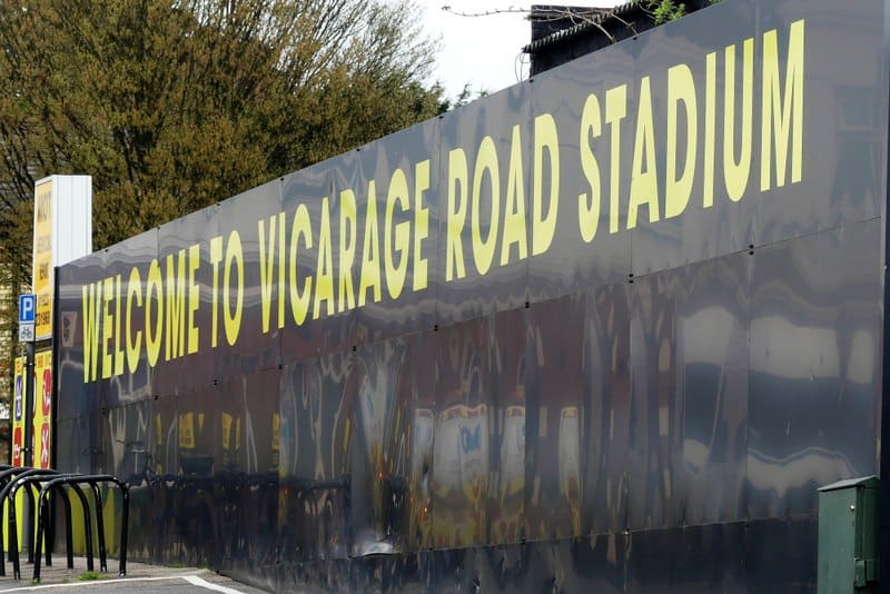 Watford Welcome to Vicarage Road Sign