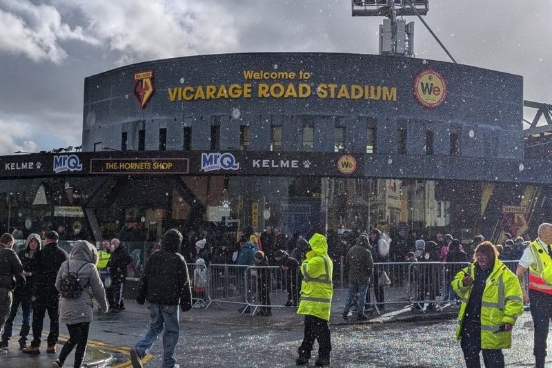Outside Watford Stadium on game day